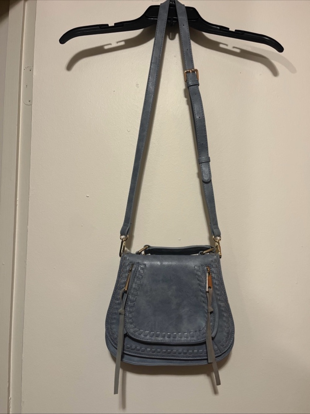 Urban Outfitters Dusty Blue Suede Crossbody Bag